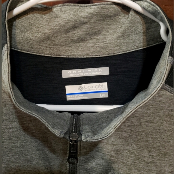 Columbia Omni-Wick Advanced Evaporation Men-s 1/4 Zip Pullover Gray/Navy, Large - Picture 4 of 4